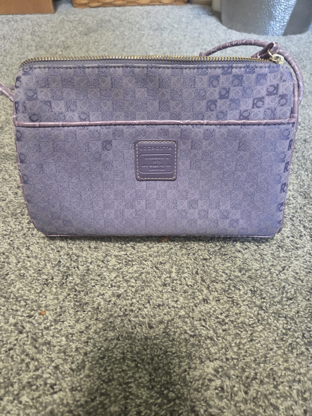 Vintage Y2K Liz Claiborne Lavender Monogram Crossbody Bag
